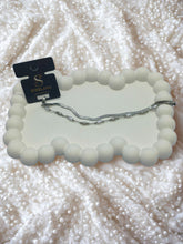 Silver İtalyan Zinciri Silindir İnci Detaylı Çelik Halhal