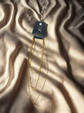 Golda Üçlü Katmanlı Choker Uzun Çoklu Kolye