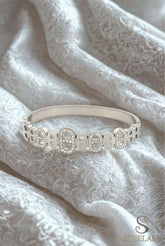 Silver Zirkon Lessay Çelik Kelepçe Bileklik