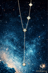 Gold Minimal Zincir Y Tasarım Sedef Detay Kuzey Yıldızı Sallantılı 45cm Çelik Kolye