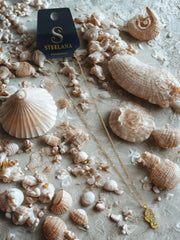 Gold Zirkon taşlı Deniz Atlı Kolye