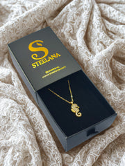 Gold Zirkon taşlı Deniz Atlı Kolye