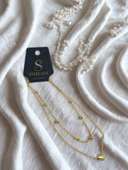 Gold Choker Zincir Kalp Detaylı Çelik Kolye