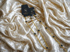 Gold Renk Van Cleef Kolye bileklik Set